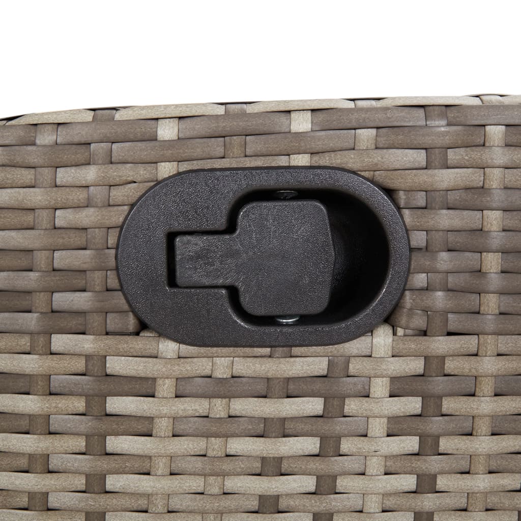 Ensemble de bistro 3 pcs avec coussins gris résine tressée - XIOS