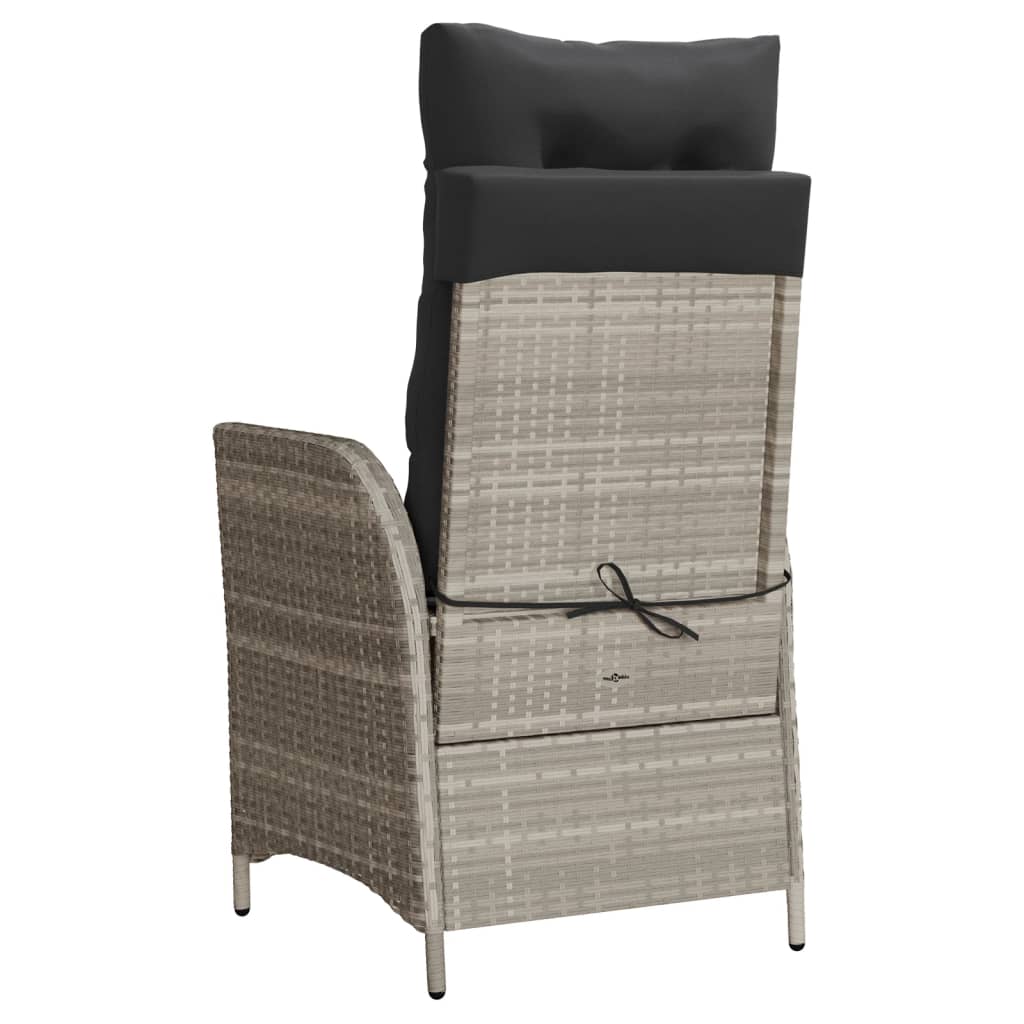 Ensemble de bistro 3 pcs et coussins gris clair résine tressée - XIOS