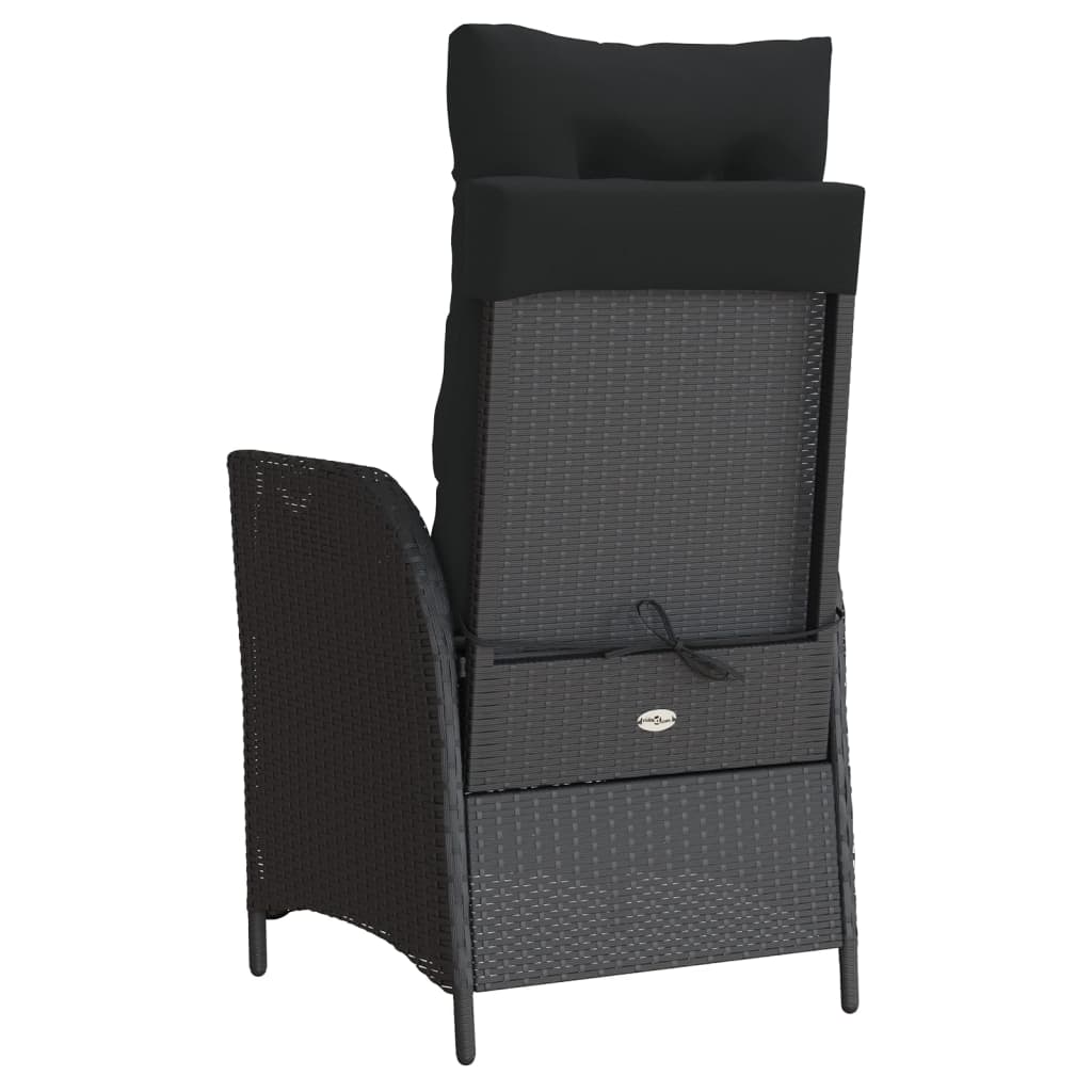 Ensemble de bistro 3 pcs avec coussins noir résine tressée - XIOS