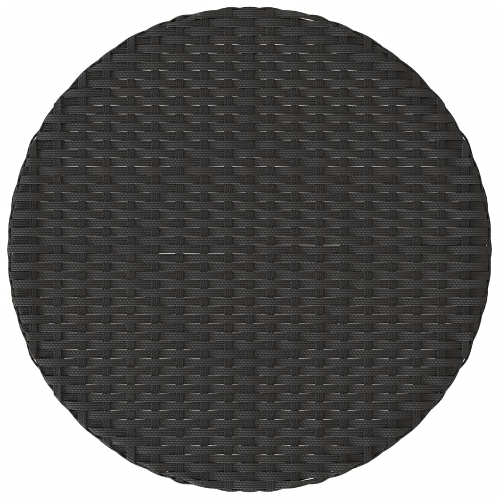 Ensemble de bistro 3 pcs avec coussins noir résine tressée - XIOS