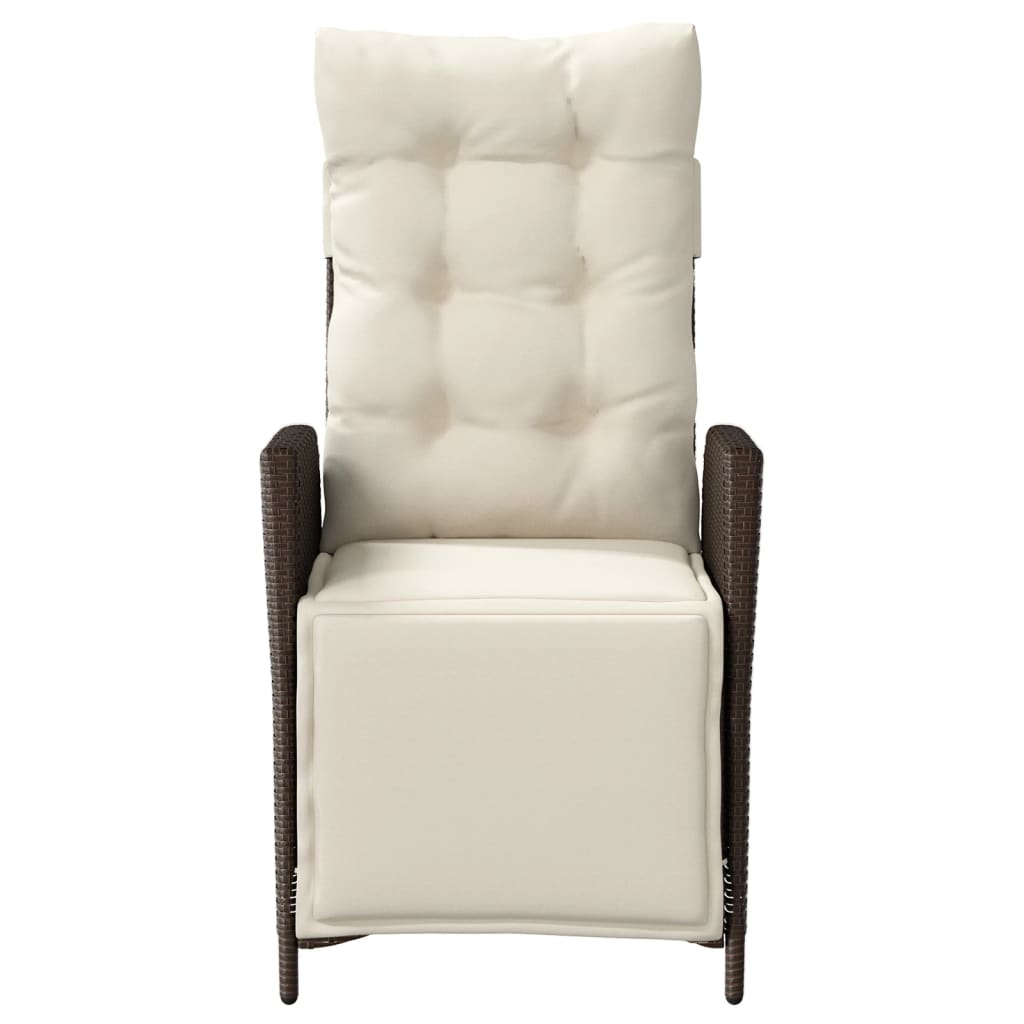 Ensemble de bistro 3 pcs avec coussins marron résine tressée - XIOS
