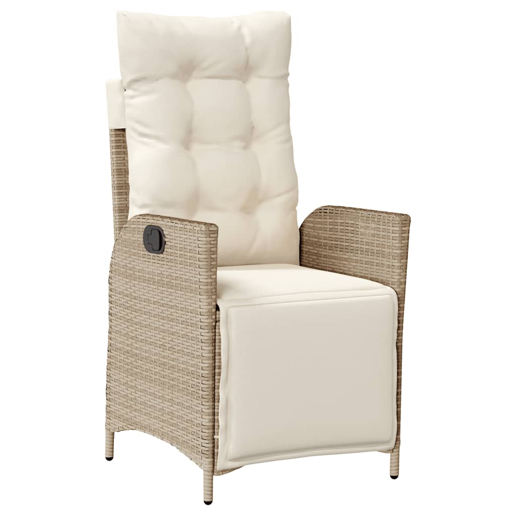 Ensemble de bistro 3 pcs avec coussins beige résine tressée - XIOS