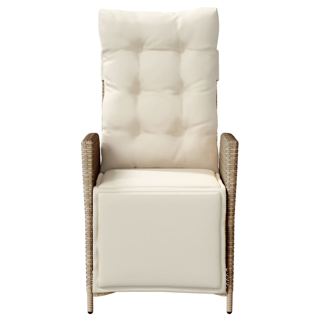 Ensemble de bistro 3 pcs avec coussins beige résine tressée - XIOS