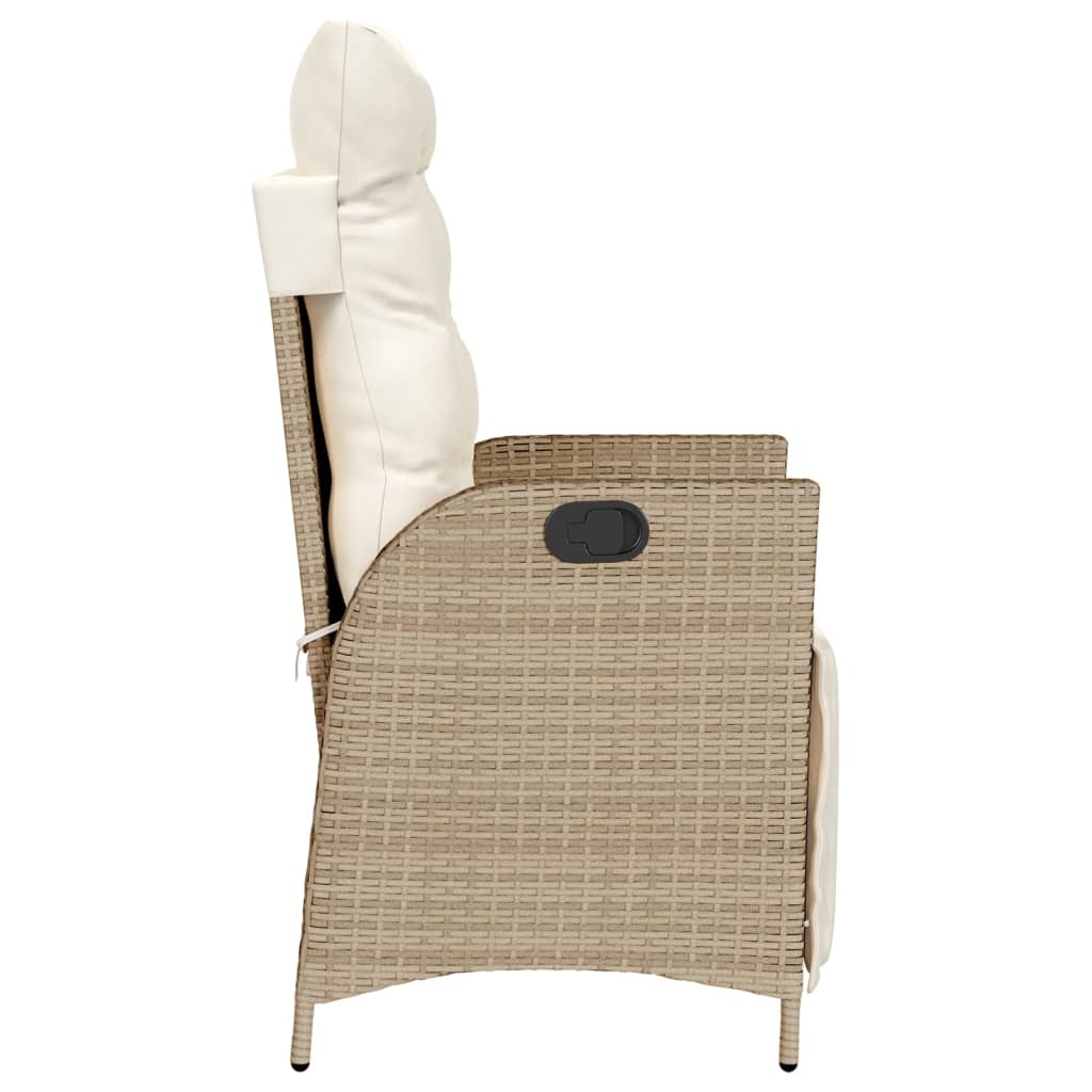 Ensemble de bistro 3 pcs avec coussins beige résine tressée - XIOS