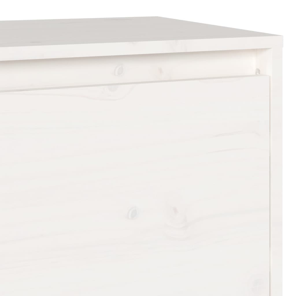 Meuble TV Blanc 140x35x40 cm Bois de pin massif - XIOS
