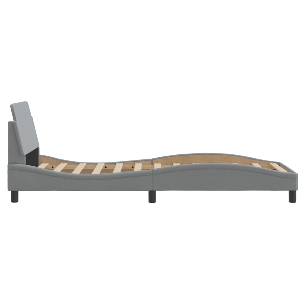 Cadre de lit sans matelas gris clair 80x200 cm tissu - XIOS