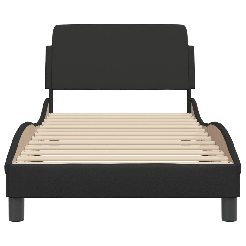 Cadre de lit sans matelas noir 80x200 cm similicuir - XIOS