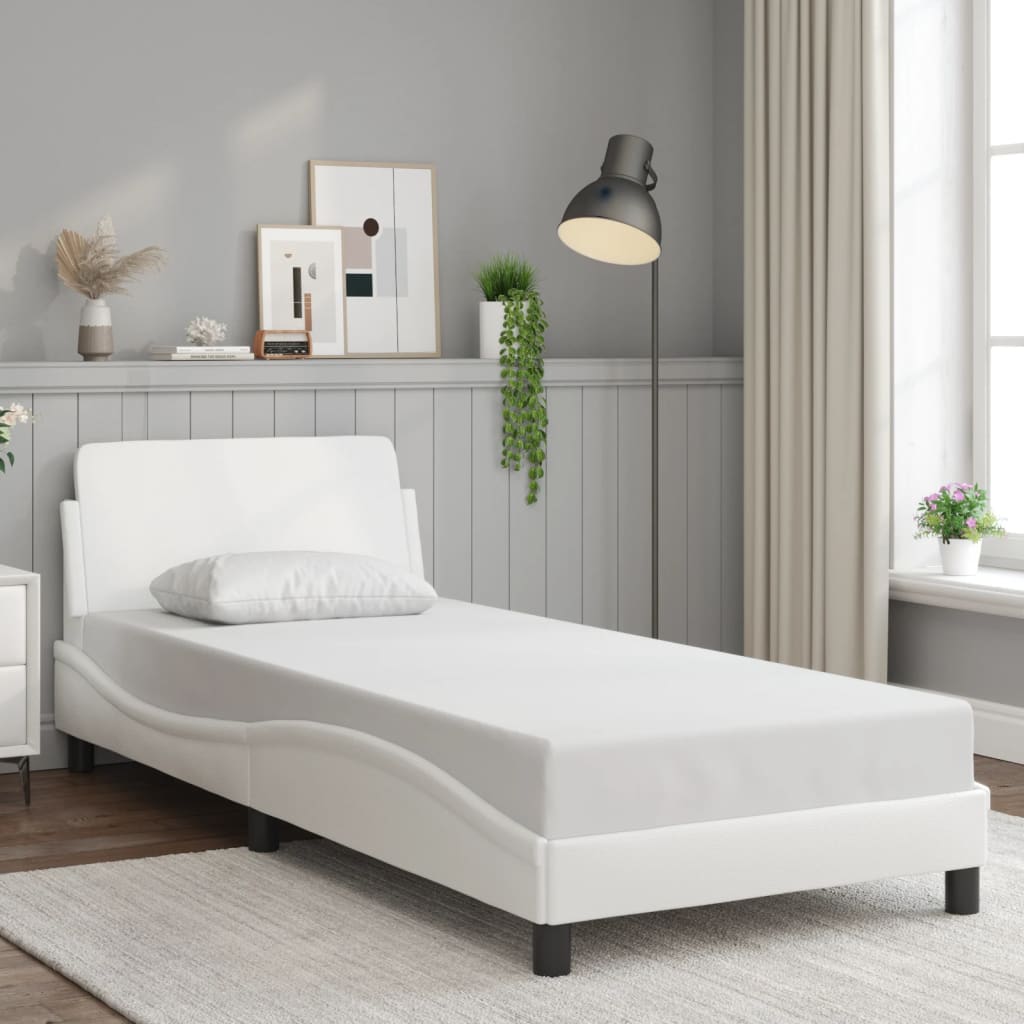Cadre de lit sans matelas blanc 80x200 cm similicuir - XIOS