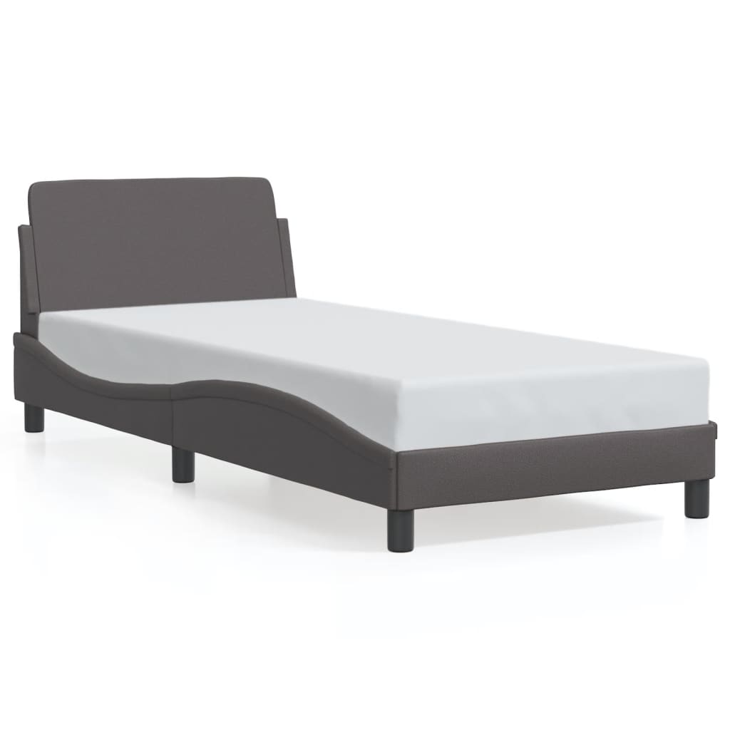 Cadre de lit sans matelas gris 80x200 cm similicuir - XIOS
