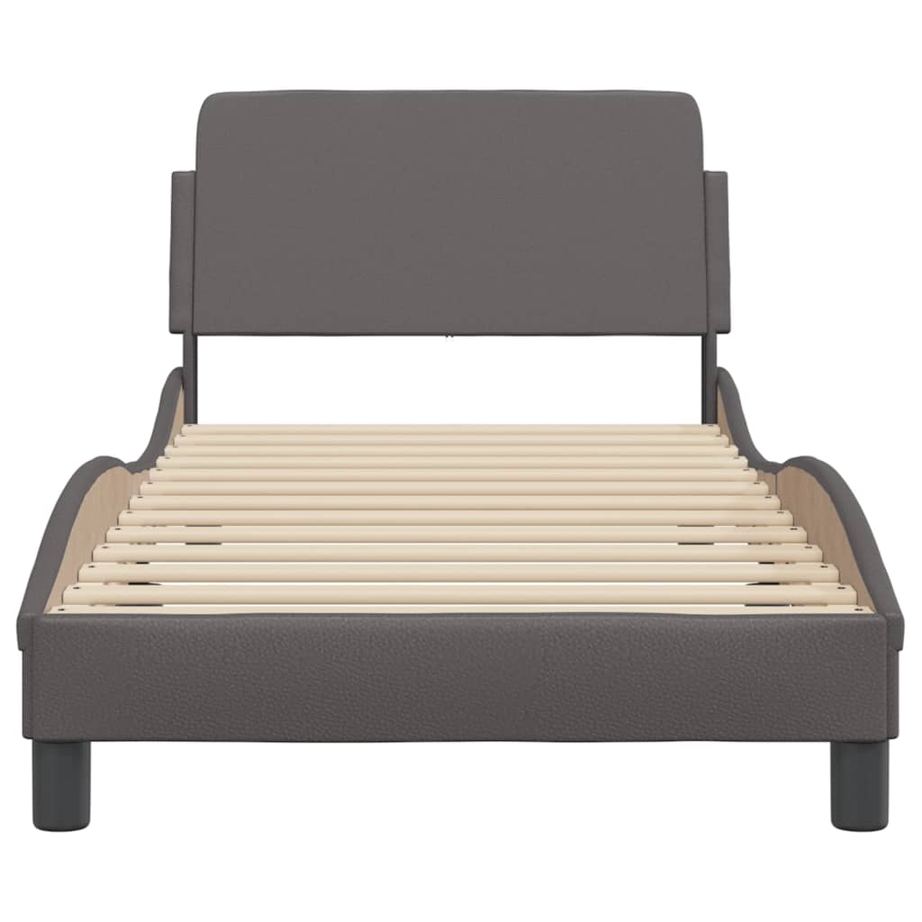 Cadre de lit sans matelas gris 80x200 cm similicuir - XIOS