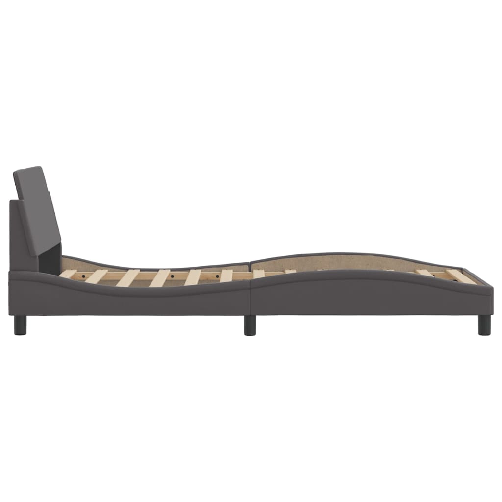 Cadre de lit sans matelas gris 80x200 cm similicuir - XIOS