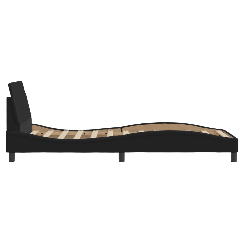 Cadre de lit avec tête de lit Dover noir 90x190 cm tissu - XIOS