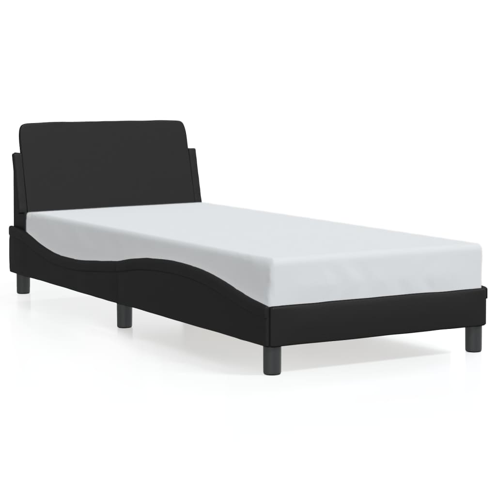 Cadre de lit sans matelas noir 90x190 cm similicuir - XIOS