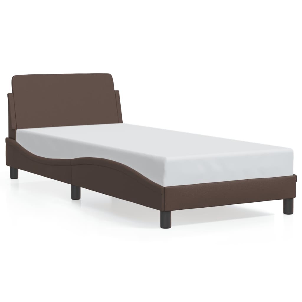 Cadre de lit sans matelas marron 90x190 cm similicuir - XIOS