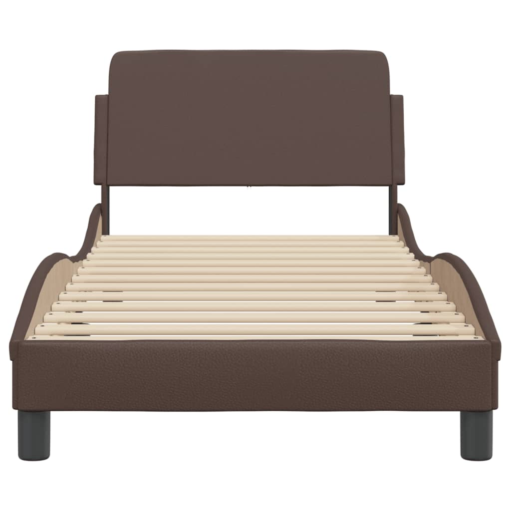 Cadre de lit sans matelas marron 90x190 cm similicuir - XIOS