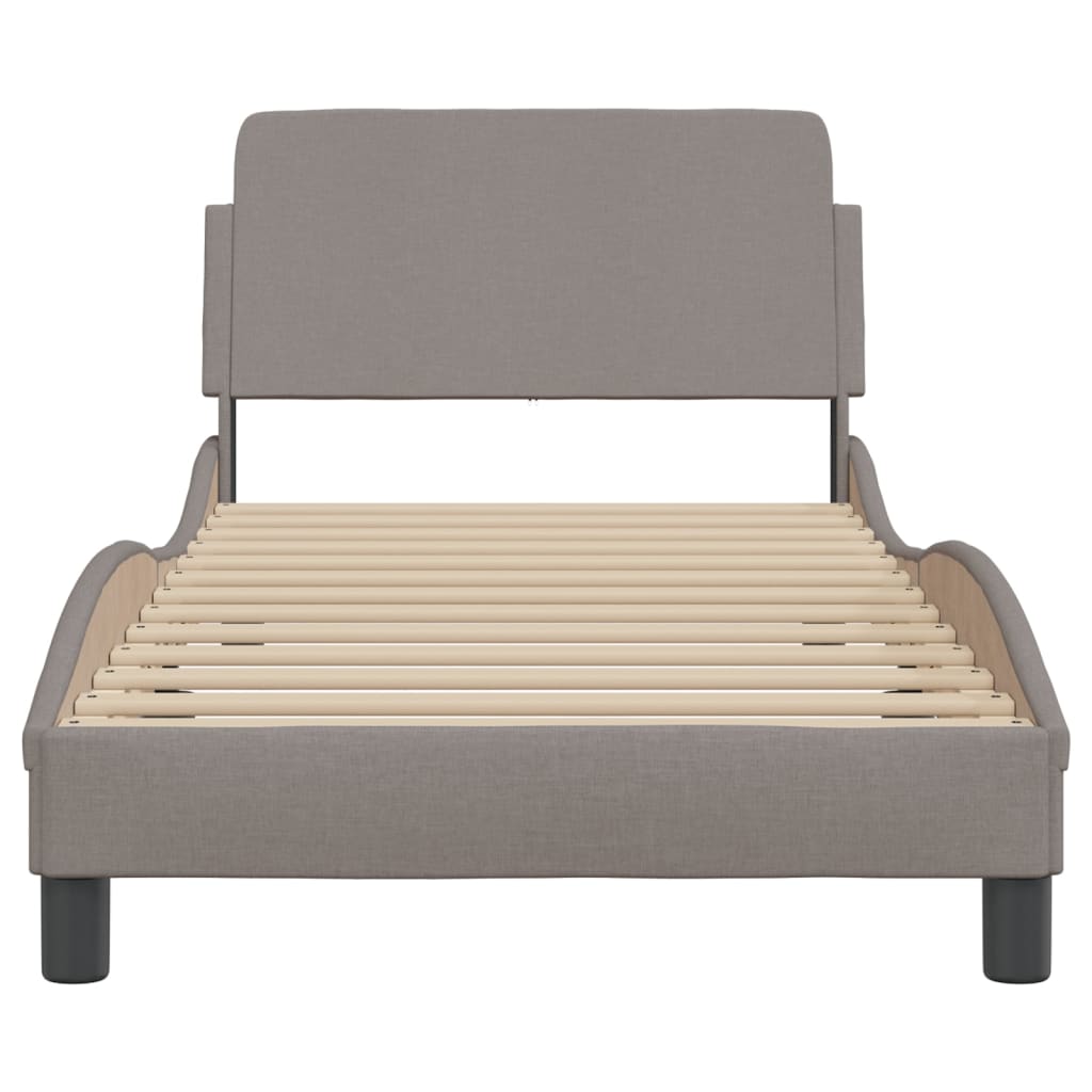 Cadre de lit avec tête de lit sans matelas taupe 90x200cm tissu - XIOS