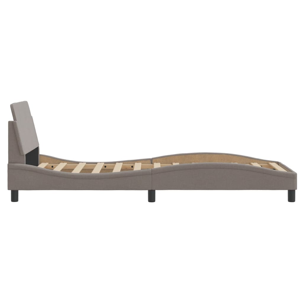 Cadre de lit avec tête de lit sans matelas taupe 90x200cm tissu - XIOS