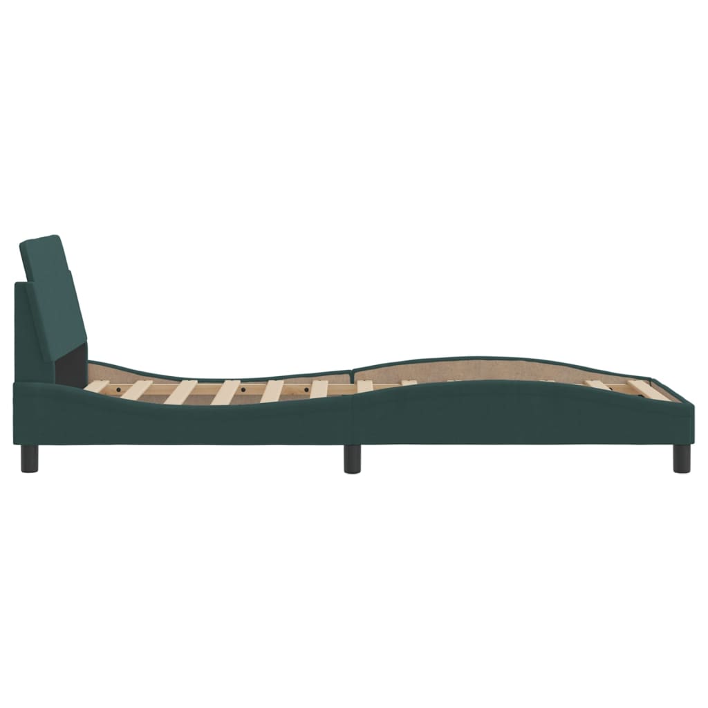 Cadre de lit sans matelas vert foncé 90x200 cm velours - XIOS