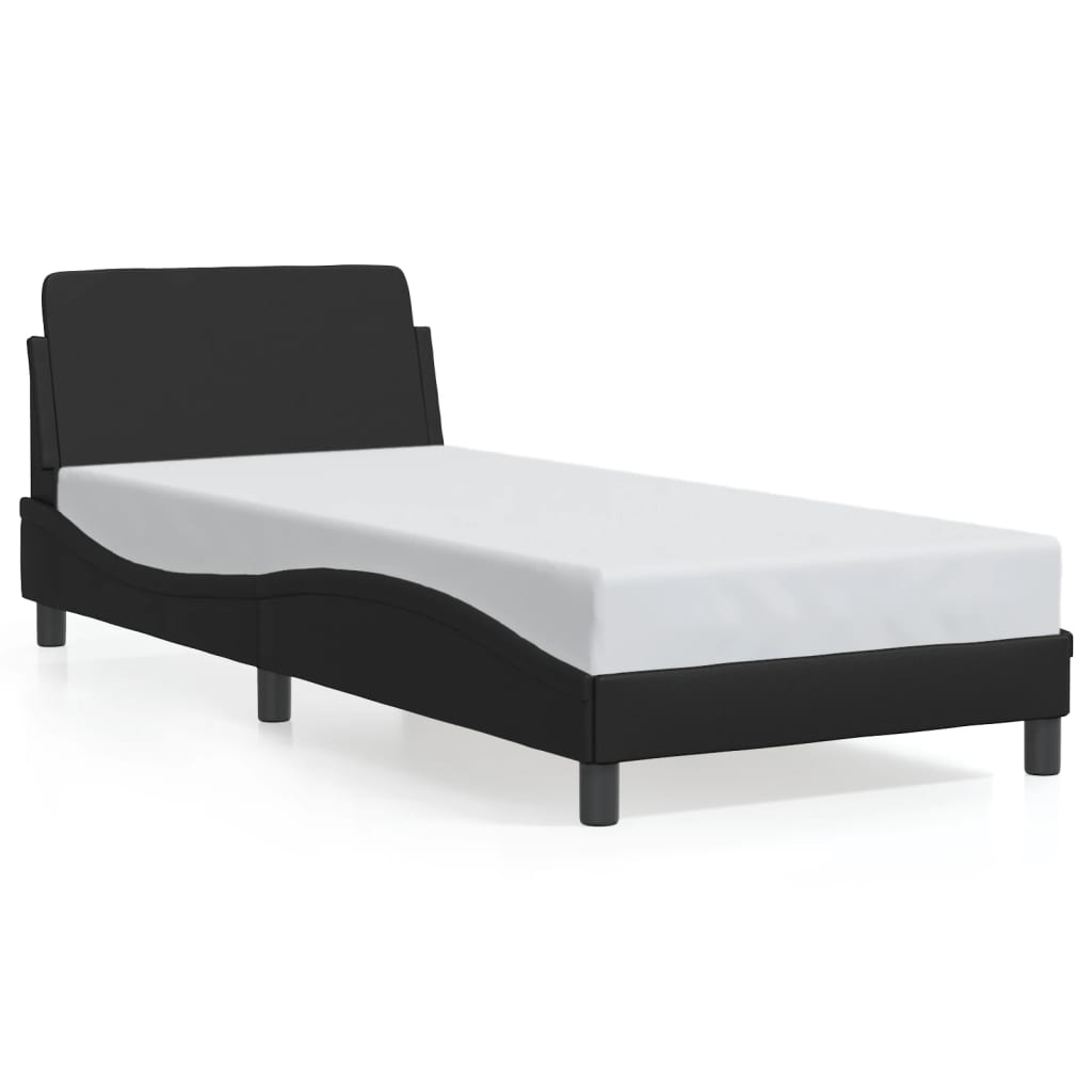 Cadre de lit sans matelas noir 90x200 cm similicuir - XIOS