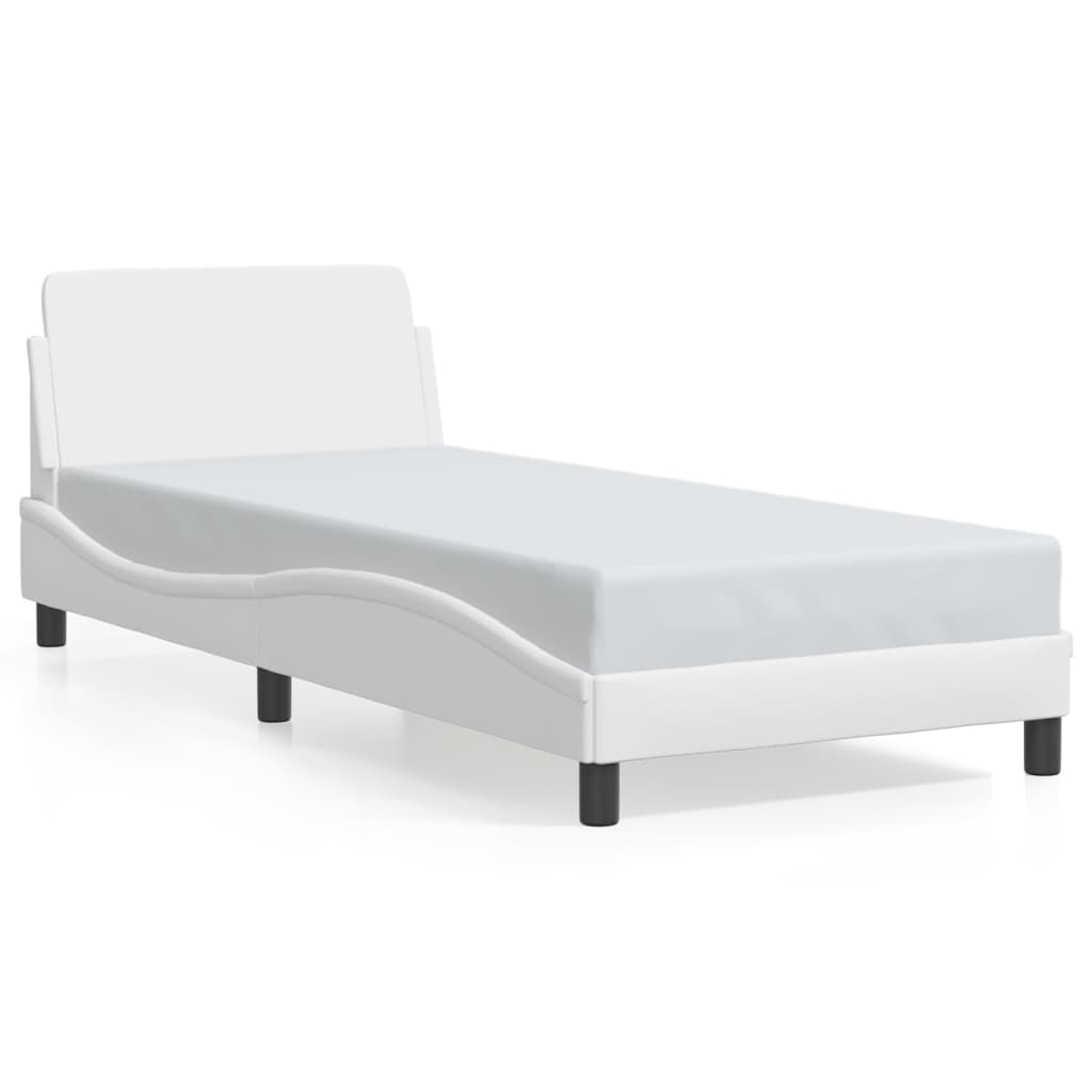 Cadre de lit sans matelas blanc 90x200 cm similicuir - XIOS