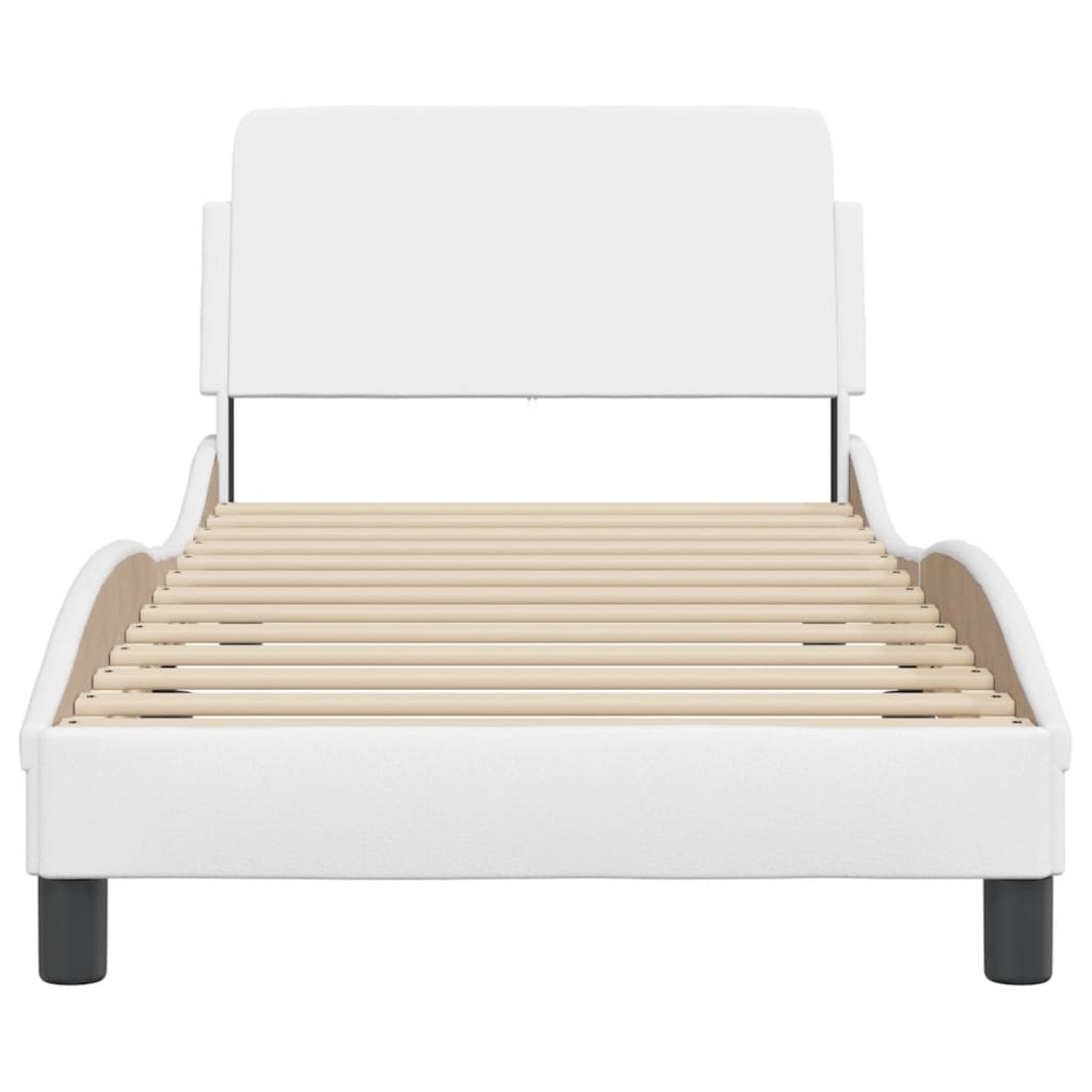 Cadre de lit sans matelas blanc 90x200 cm similicuir - XIOS