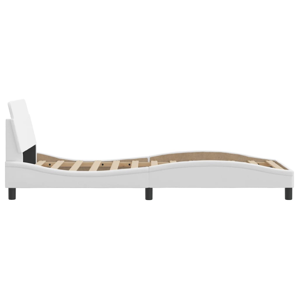 Cadre de lit sans matelas blanc 90x200 cm similicuir - XIOS