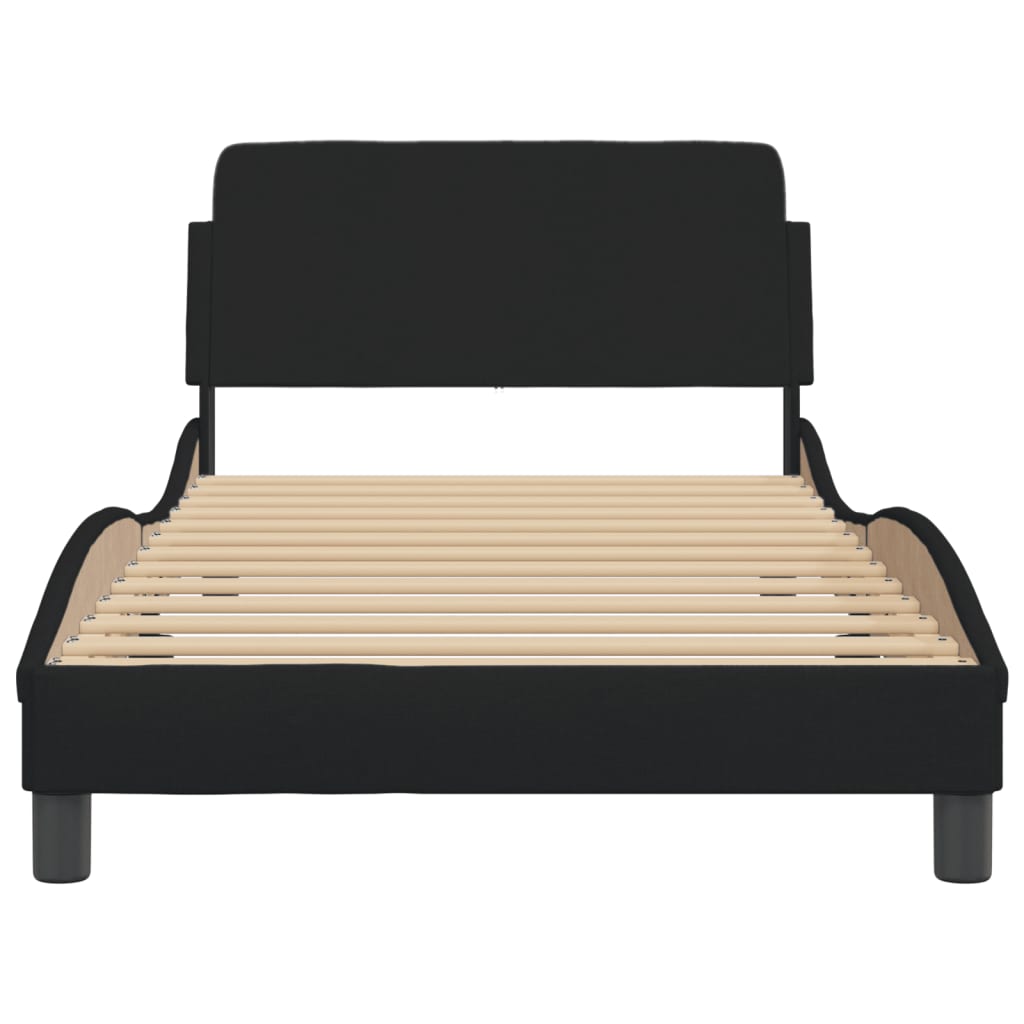 Cadre de lit sans matelas noir 100x200 cm tissu - XIOS