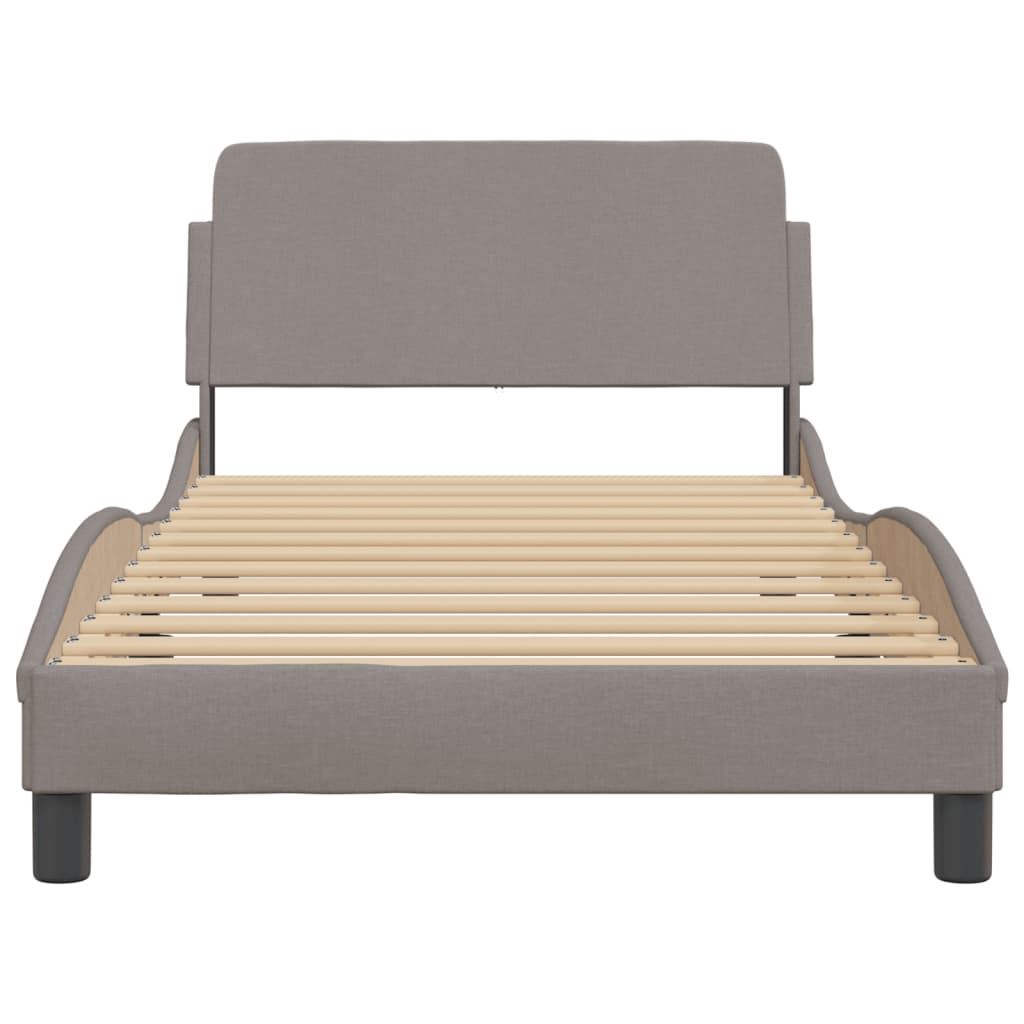 Cadre de lit sans matelas taupe 100x200 cm tissu - XIOS