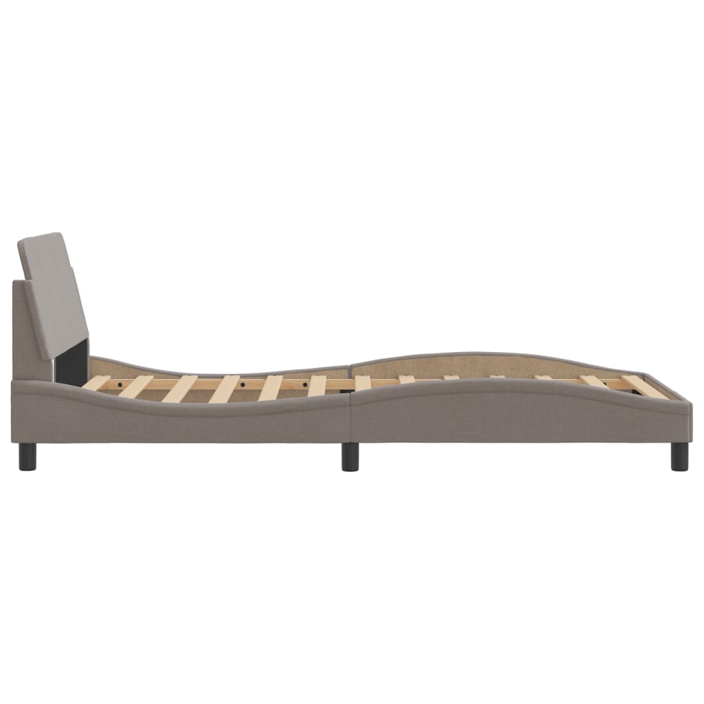 Cadre de lit sans matelas taupe 100x200 cm tissu - XIOS