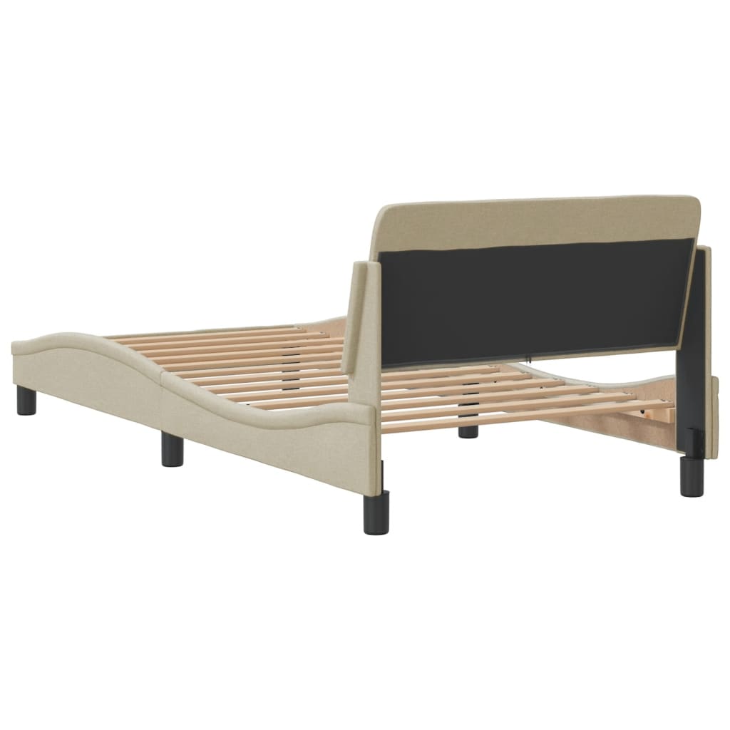 Cadre de lit sans matelas crème 100x200 cm tissu - XIOS
