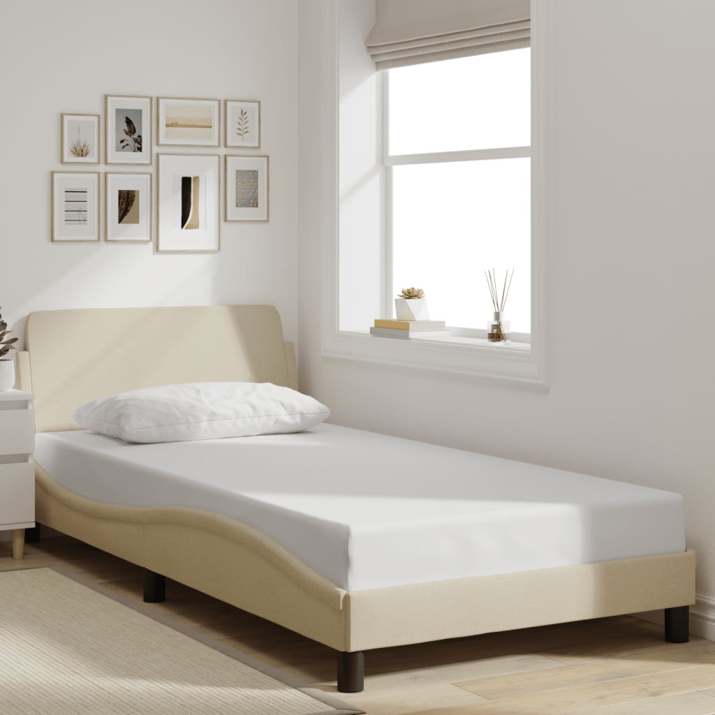 Cadre de lit sans matelas crème 100x200 cm tissu - XIOS