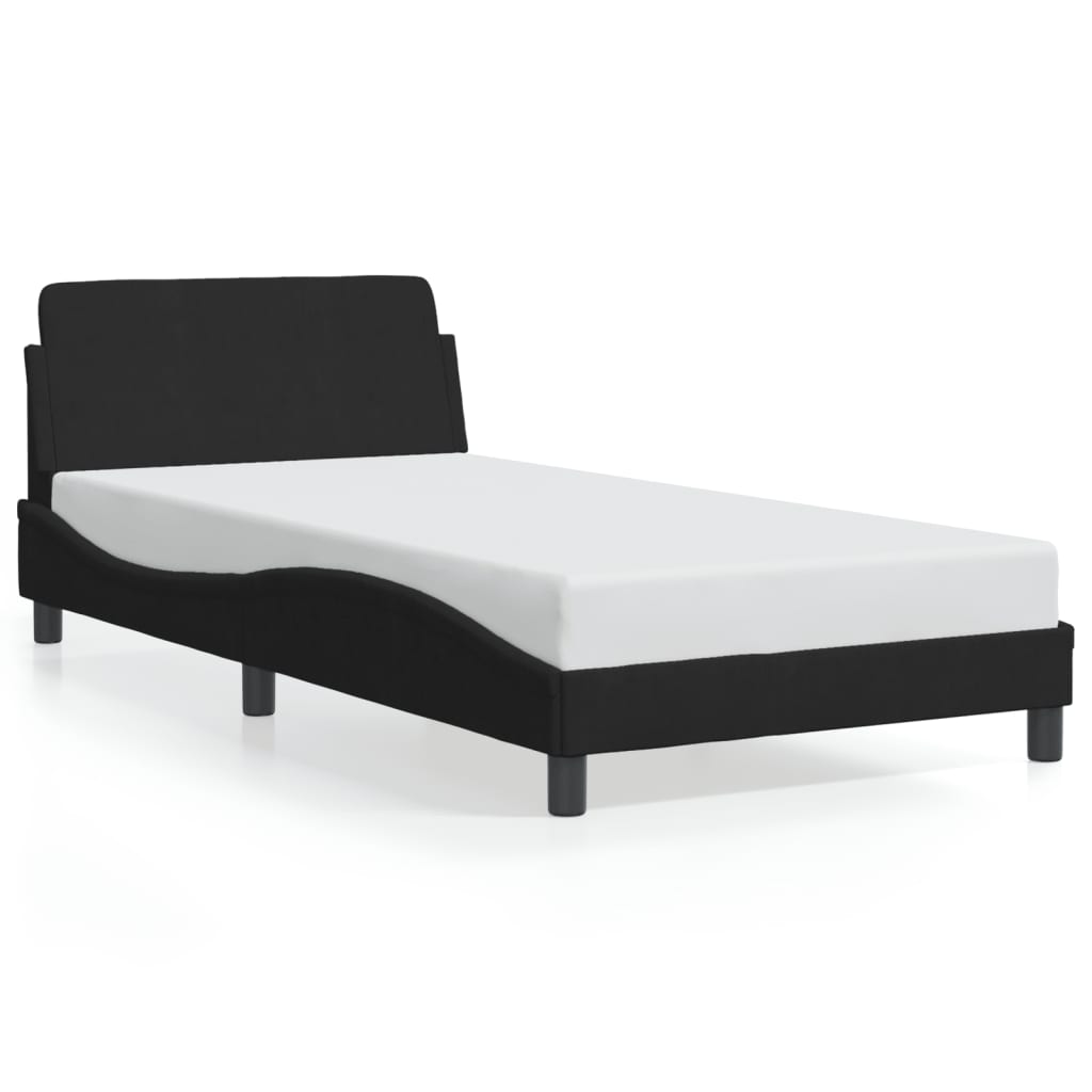 Cadre de lit sans matelas noir 100x200 cm velours - XIOS