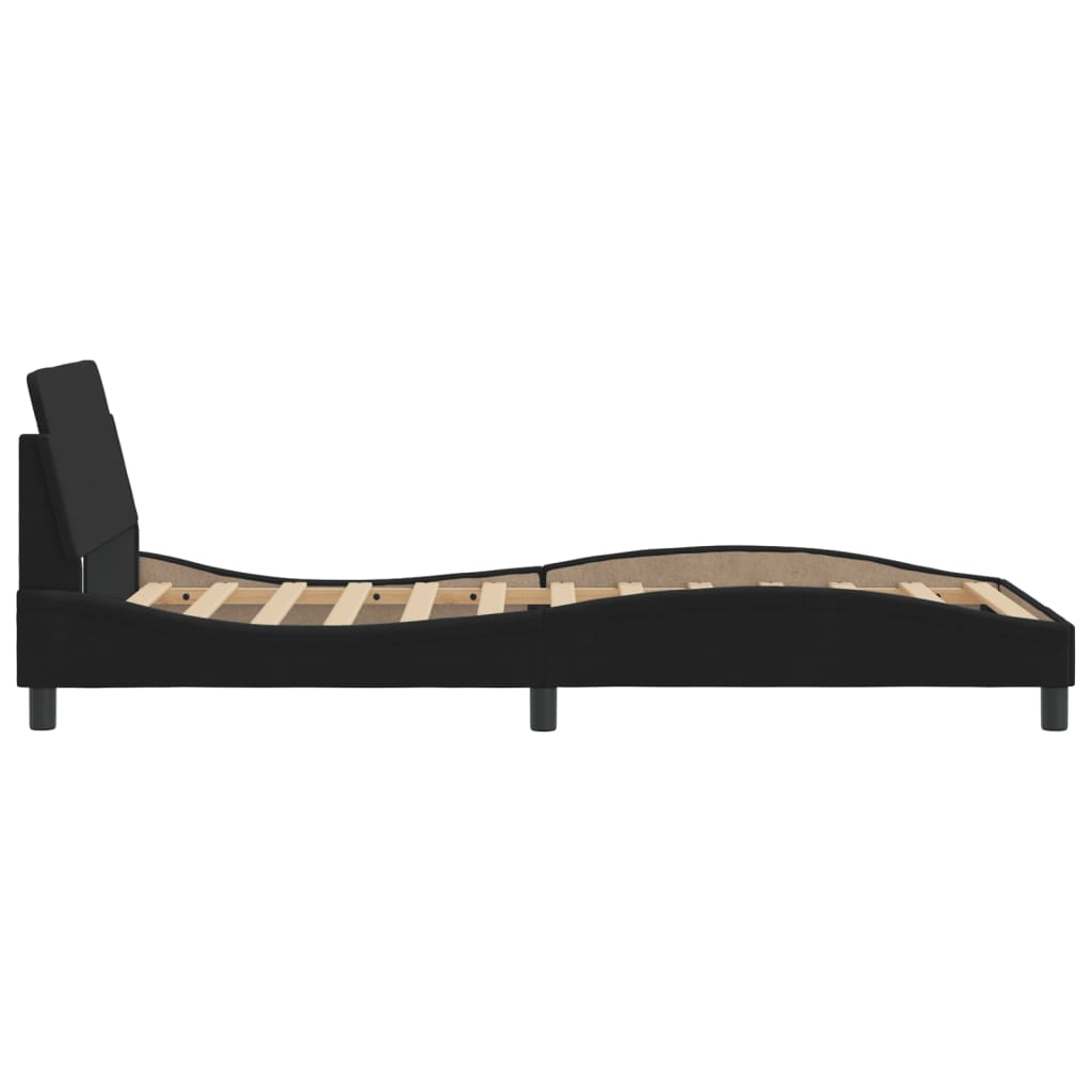 Cadre de lit sans matelas noir 100x200 cm velours - XIOS