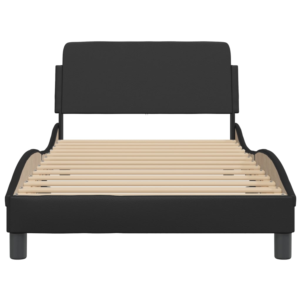 Cadre de lit sans matelas noir 100x200 cm similicuir - XIOS