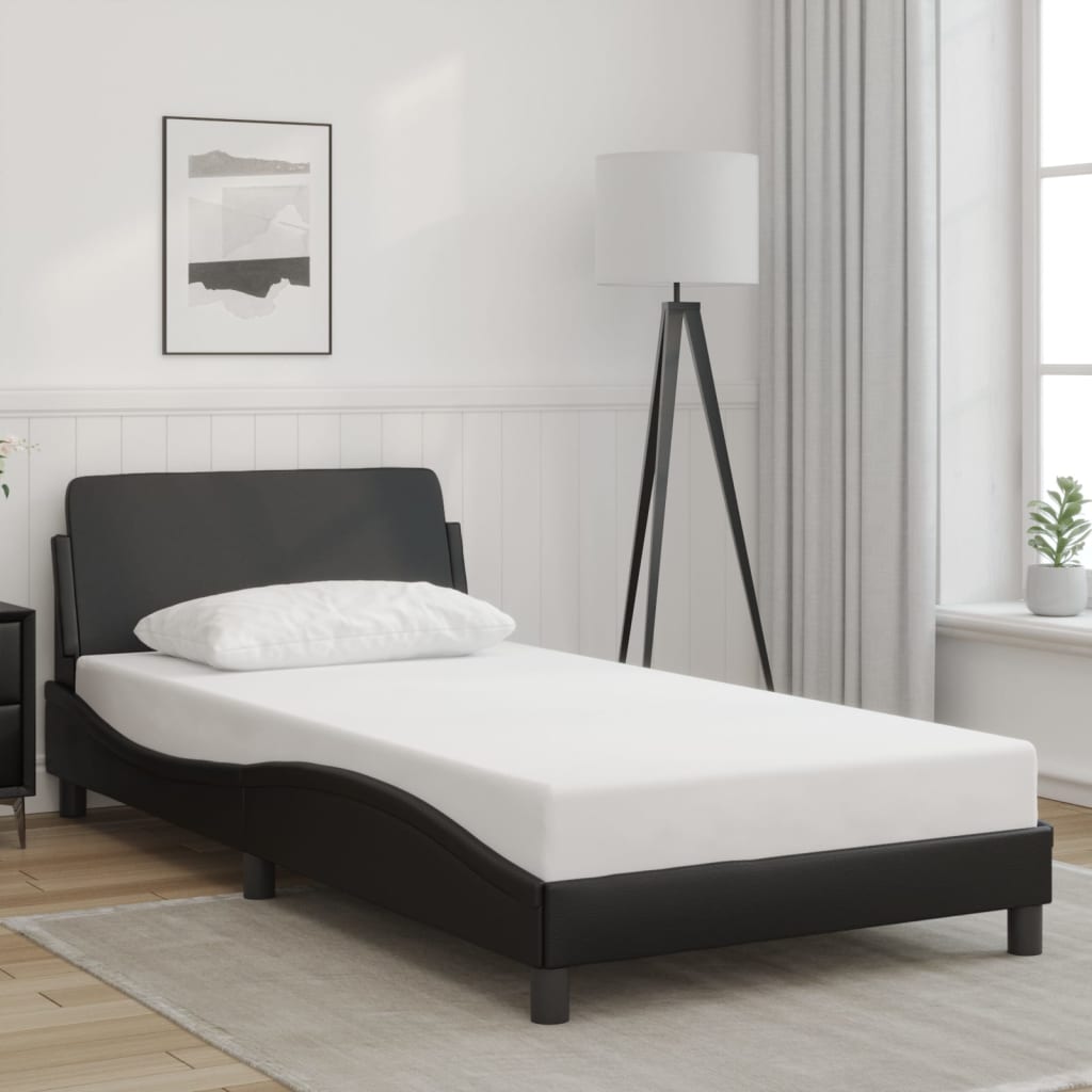 Cadre de lit sans matelas noir 100x200 cm similicuir - XIOS