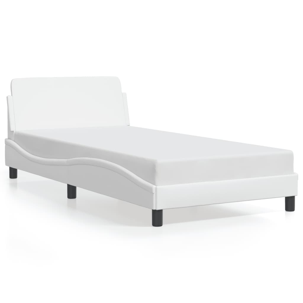 Cadre de lit sans matelas blanc 100x200 cm similicuir - XIOS