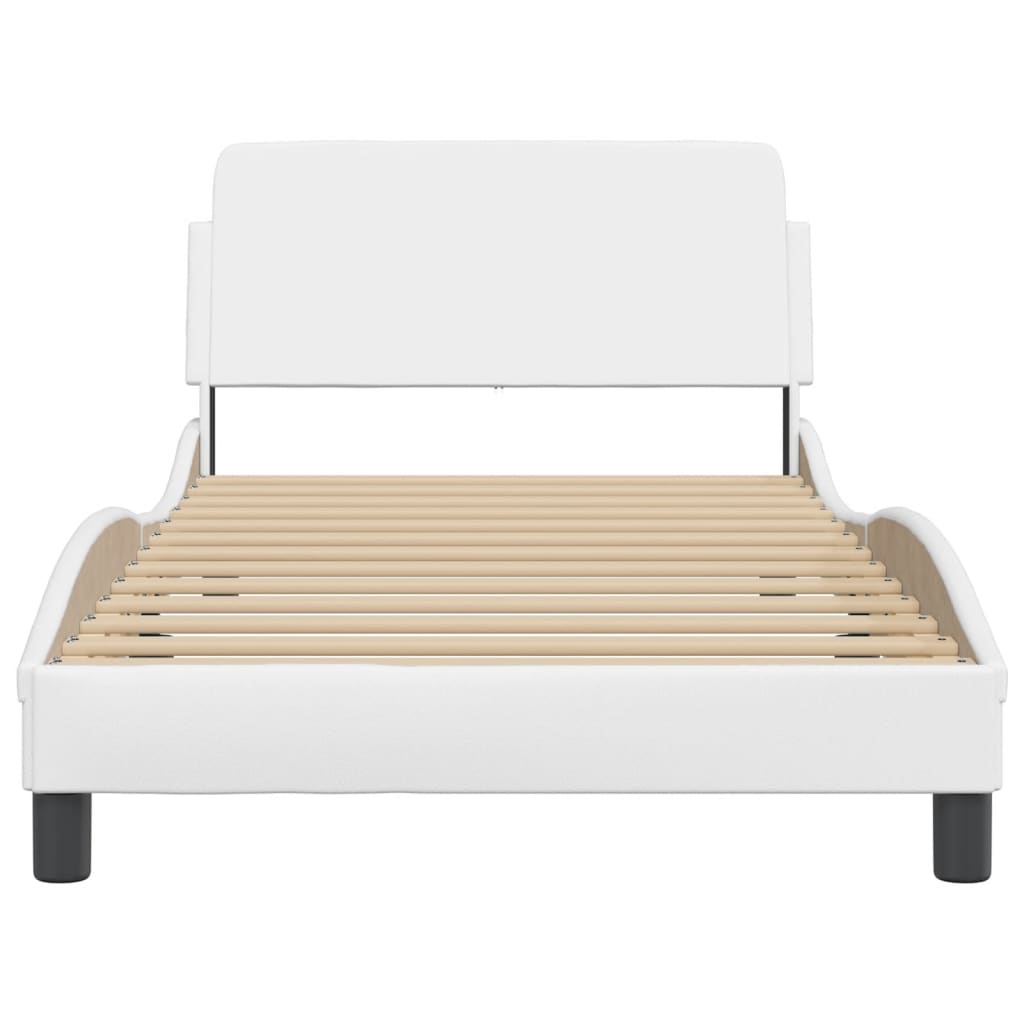 Cadre de lit sans matelas blanc 100x200 cm similicuir - XIOS