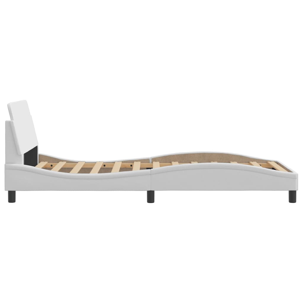 Cadre de lit sans matelas blanc 100x200 cm similicuir - XIOS