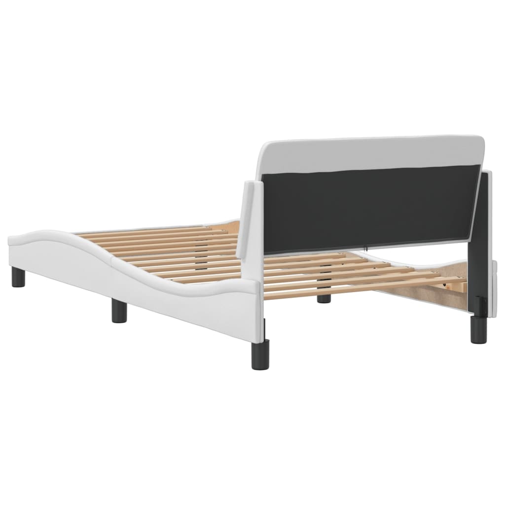 Cadre de lit sans matelas blanc 100x200 cm similicuir - XIOS