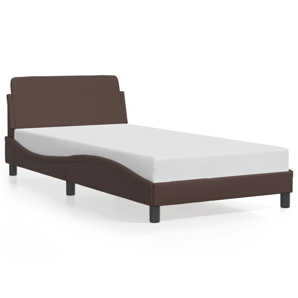Cadre de lit sans matelas marron 100x200 cm similicuir - XIOS