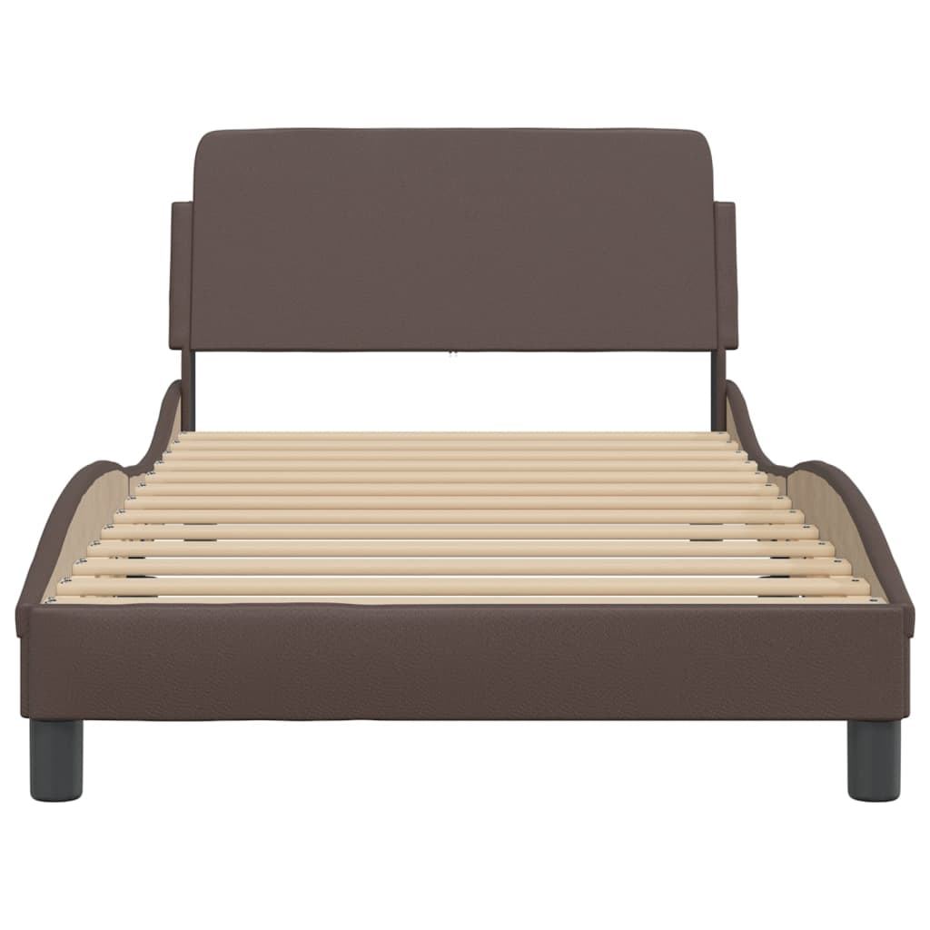 Cadre de lit sans matelas marron 100x200 cm similicuir - XIOS