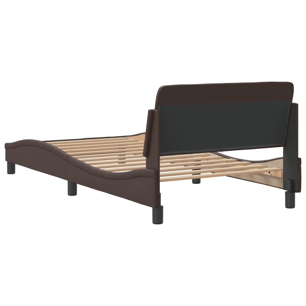 Cadre de lit sans matelas marron 100x200 cm similicuir - XIOS