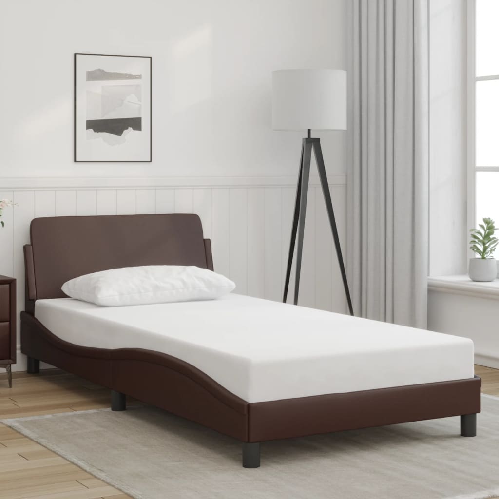 Cadre de lit sans matelas marron 100x200 cm similicuir - XIOS