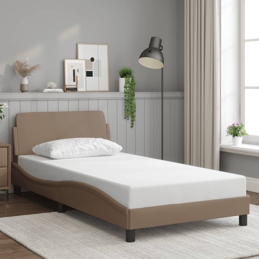 Cadre de lit sans matelas cappuccino 100x200 cm similicuir - XIOS