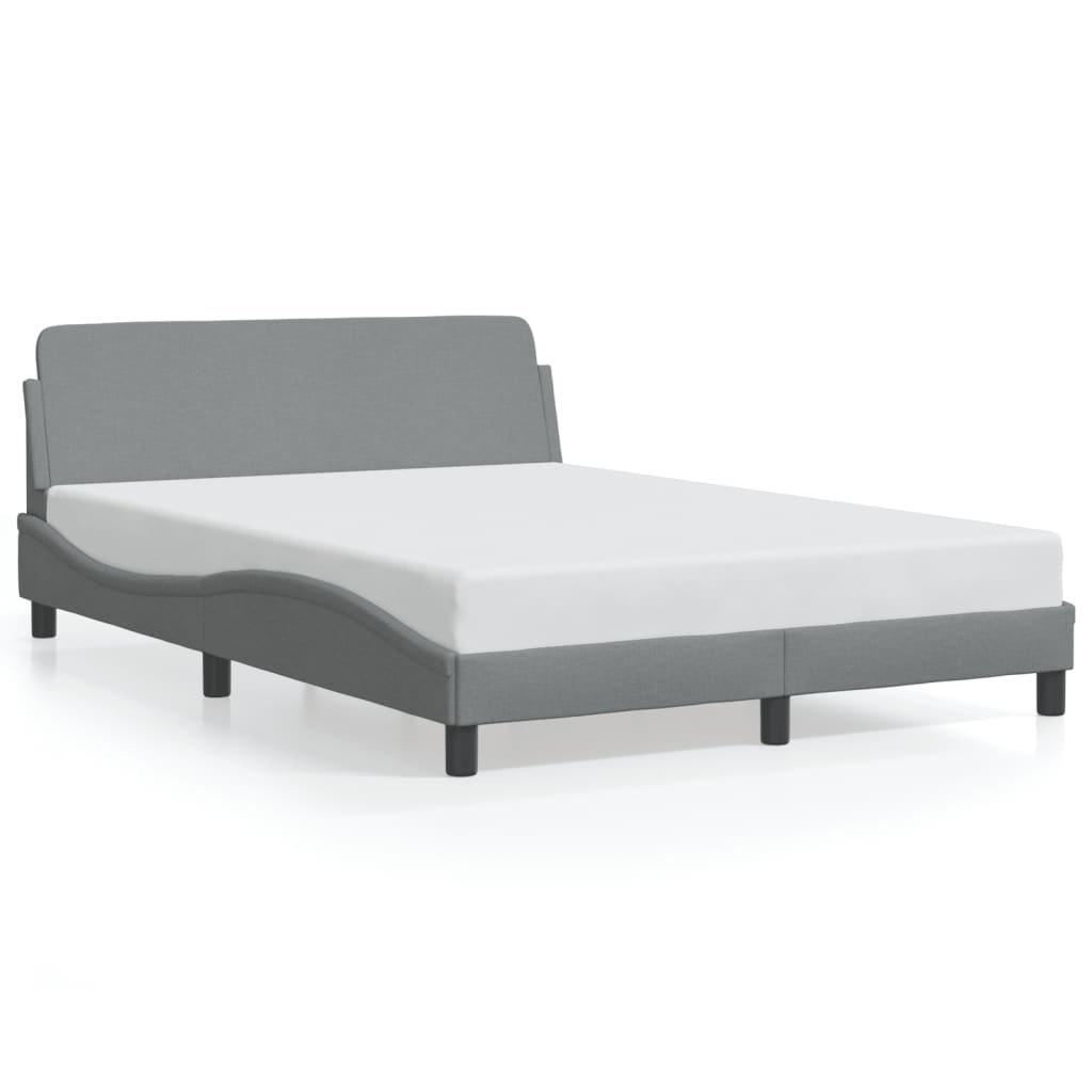 Cadre de lit sans matelas gris clair 120x200 cm tissu - XIOS