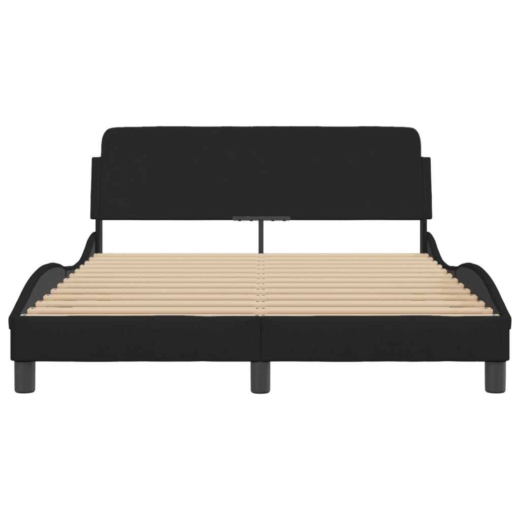 Cadre de lit sans matelas noir 120x200 cm tissu - XIOS