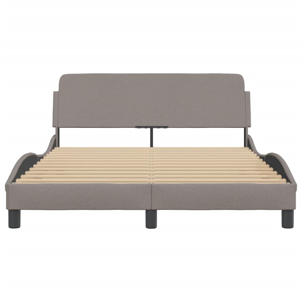 Cadre de lit sans matelas taupe 120x200 cm tissu - XIOS