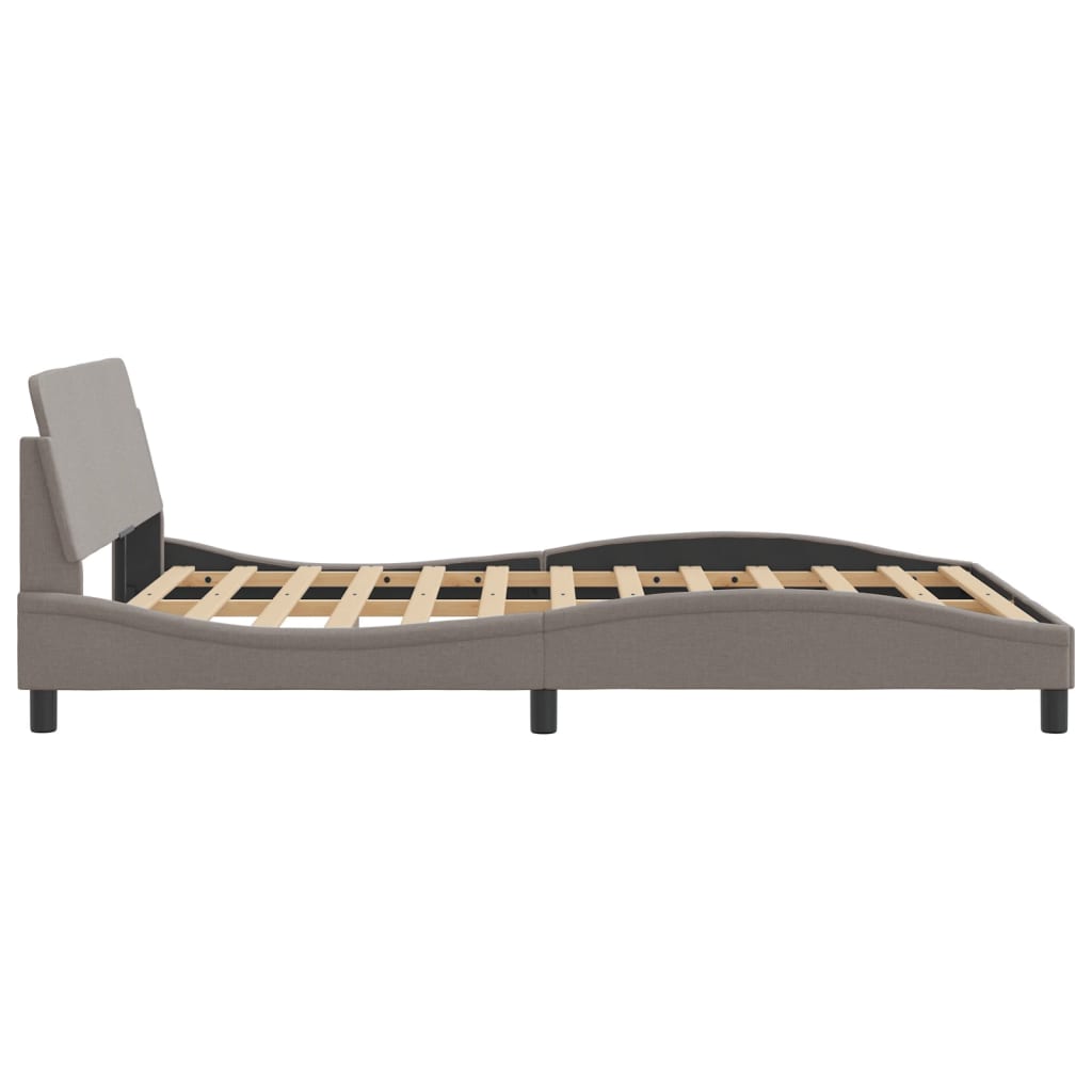 Cadre de lit sans matelas taupe 120x200 cm tissu - XIOS