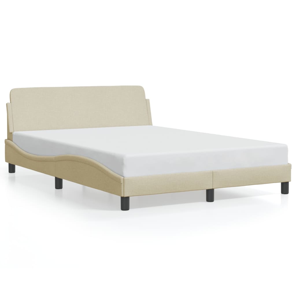 Cadre de lit sans matelas crème 120x200 cm tissu - XIOS