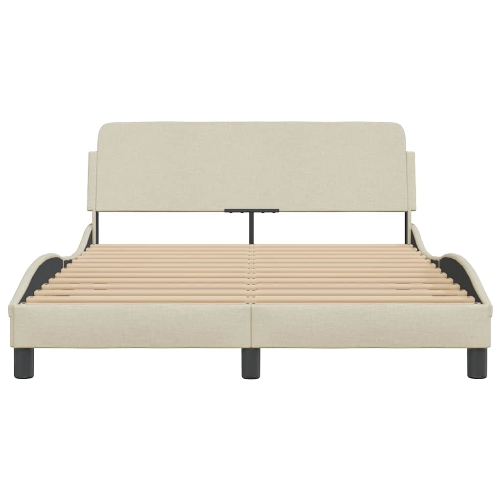 Cadre de lit sans matelas crème 120x200 cm tissu - XIOS